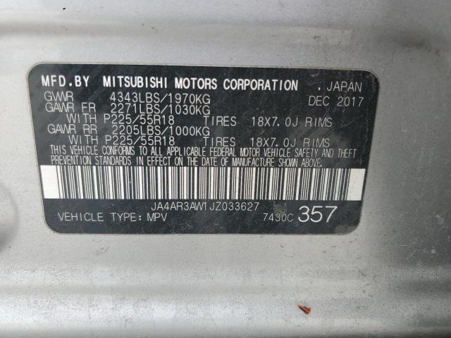 2018 MITSUBISHI OUTLANDER - JA4AR3AW1JZ033627