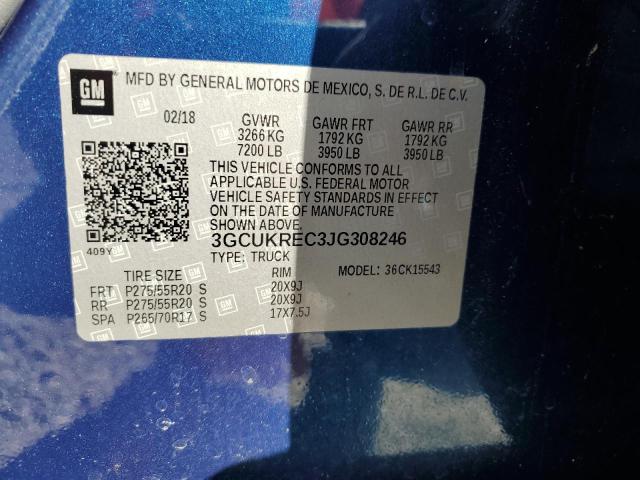 2018 CHEVROLET SILVERADO - 3GCUKREC3JG308246