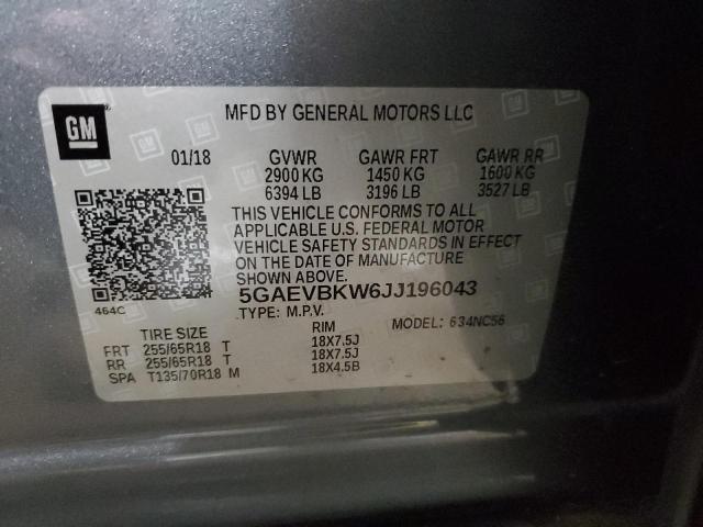 2018 BUICK ENCLAVE PR - 5GAEVBKW6JJ196043