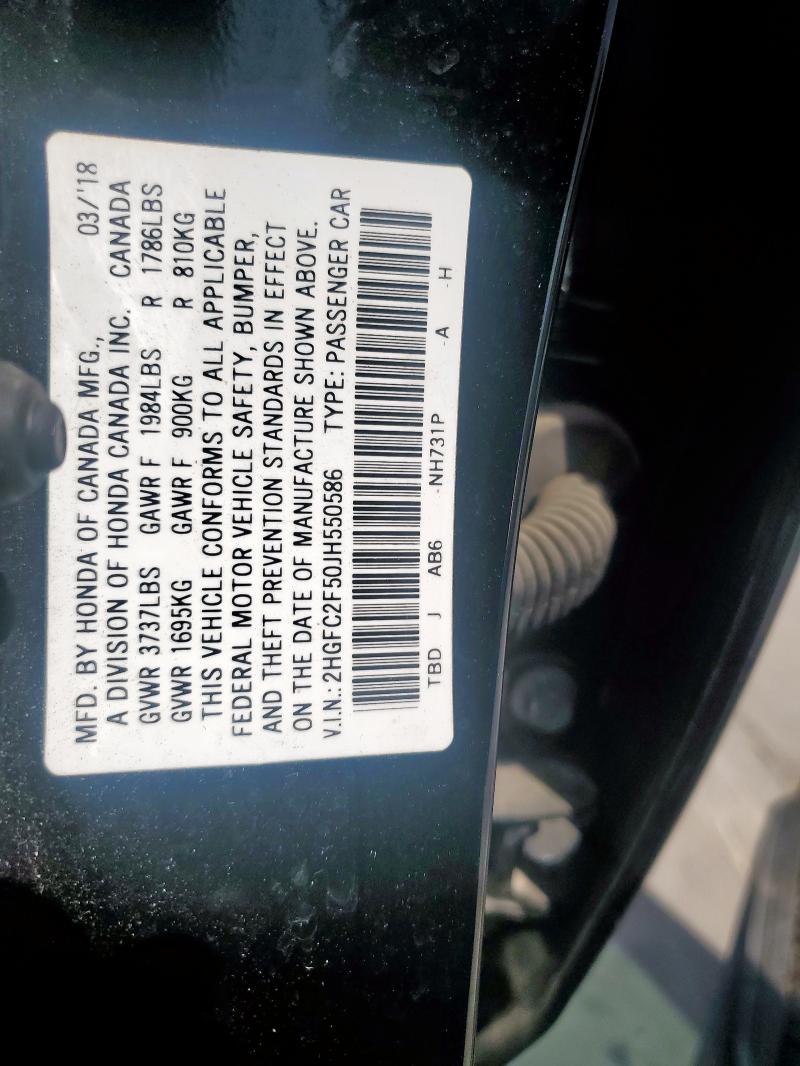 2018 HONDA CIVIC LX - 2HGFC2F50JH550586