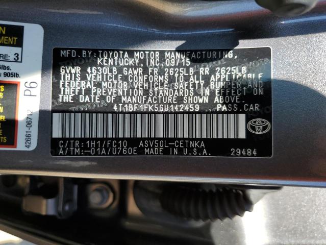 2016 TOYOTA CAMRY LE - 4T1BF1FK5GU142459