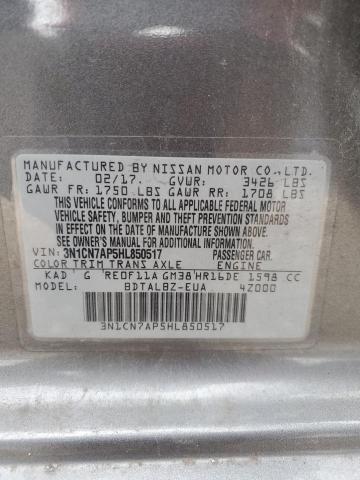 2017 NISSAN VERSA S - 3N1CN7AP5HL850517