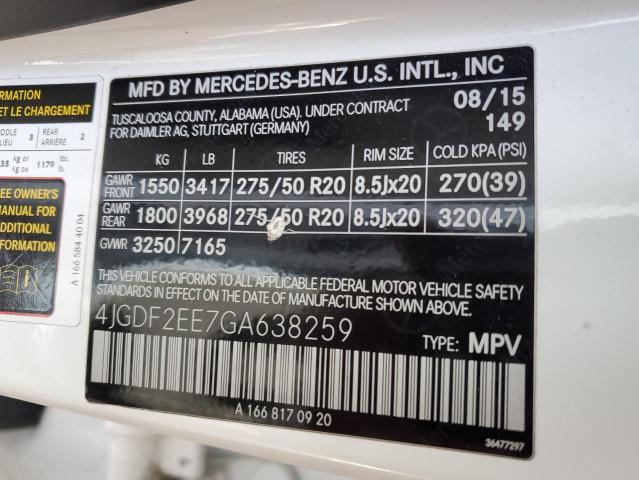 2016 MERCEDES-BENZ GL 350 BLU - 4JGDF2EE7GA638259