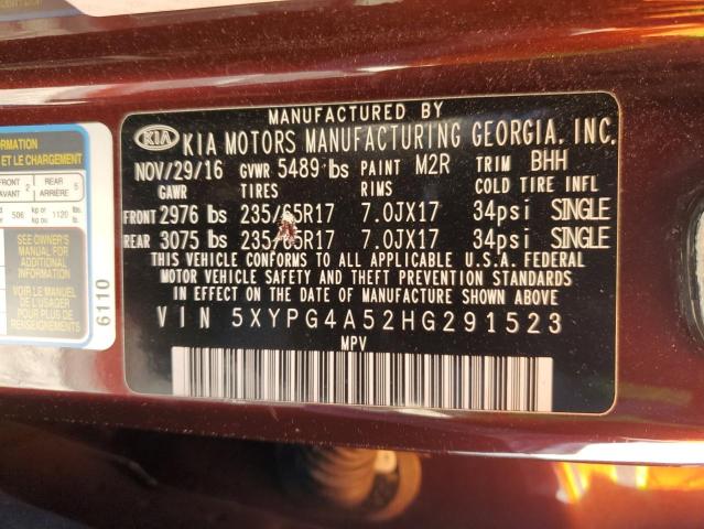 2017 KIA SORENTO LX - 5XYPG4A52HG291523