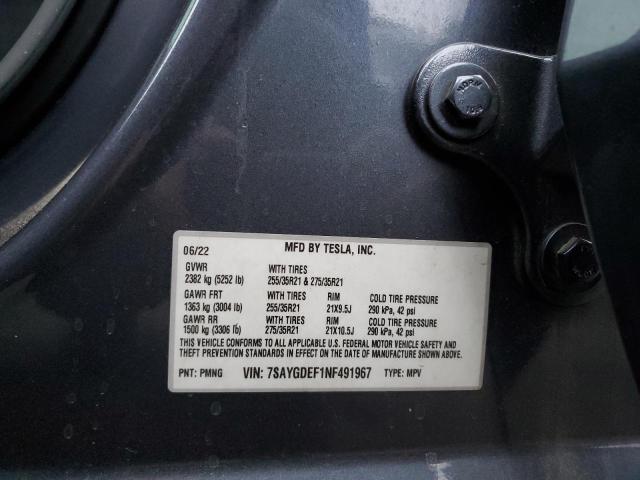 2022 TESLA MODEL Y - 7SAYGDEF1NF491967