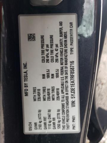 2024 TESLA MODEL 3 - 5YJ3E1EA7RF858716