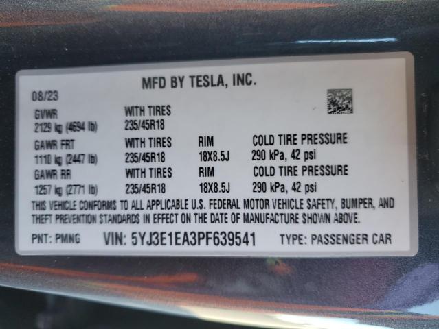 2023 TESLA MODEL 3 - 5YJ3E1EA3PF639541