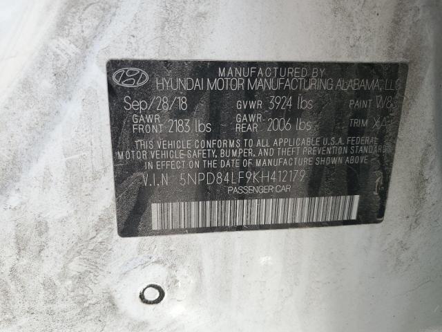 2019 HYUNDAI ELANTRA SE 5NPD84LF9KH412179