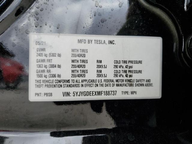 2021 TESLA MODEL Y - 5YJYGDEEXMF188737