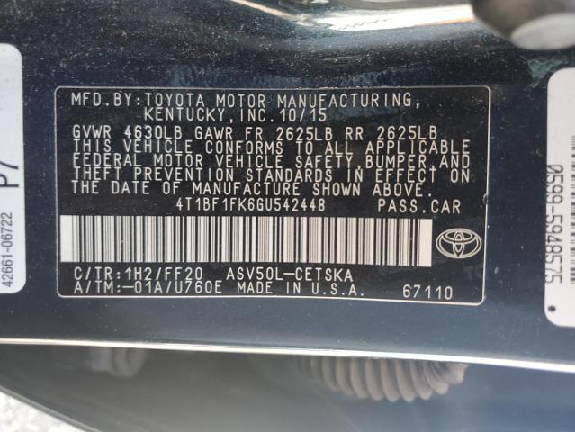 2016 TOYOTA CAMRY LE - 4T1BF1FK6GU542448
