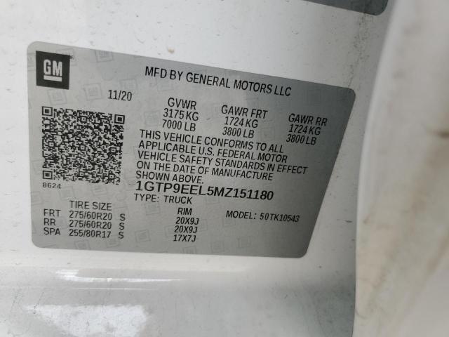 2021 GMC SIERRA K15 - 1GTP9EEL5MZ151180