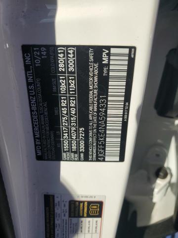 2022 MERCEDES-BENZ GLS 450 4M - 4JGFF5KE4NA594331