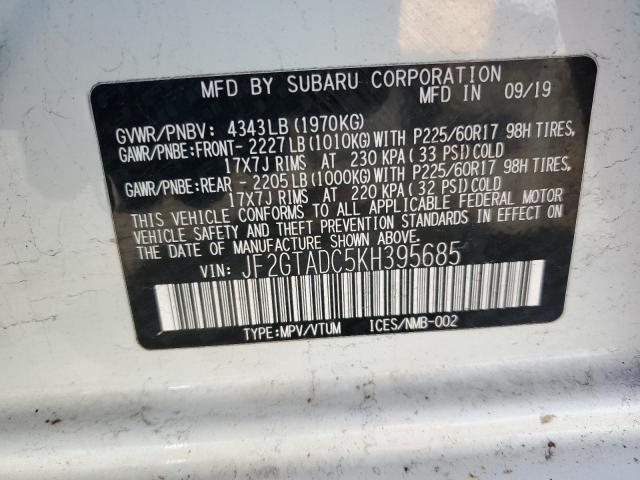 2019 SUBARU CROSSTREK - JF2GTADC5KH395685
