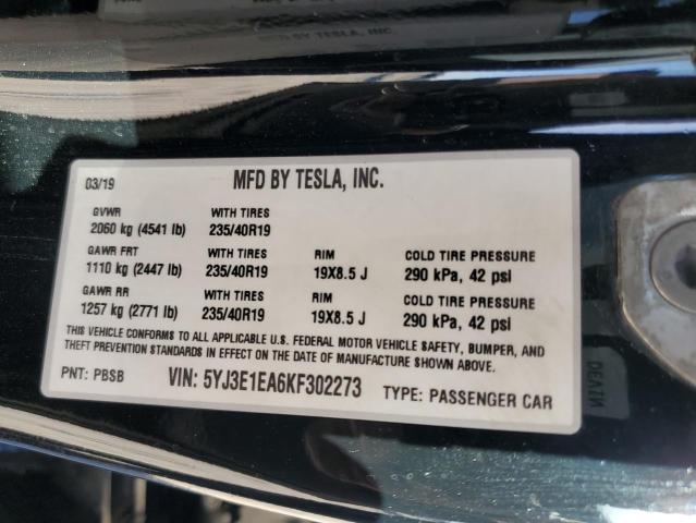 2019 TESLA MODEL 3 - 5YJ3E1EA6KF302273