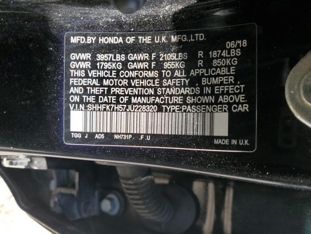 2018 HONDA CIVIC EX - SHHFK7H57JU228320