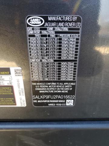 2023 LAND ROVER RANGE ROVE - SALKP9FU2PA016622