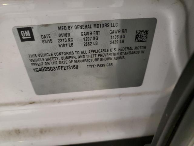 2015 BUICK LACROSSE P 1G4GD5G31FF273160