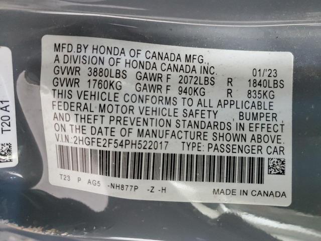 2HGFE2F54PH522017 2023 HONDA CIVIC