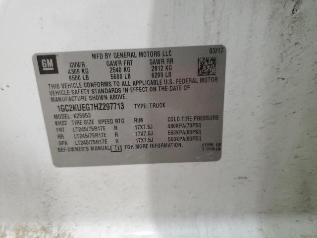 2017 CHEVROLET SILVERADO - 1GC2KUEG7HZ297713