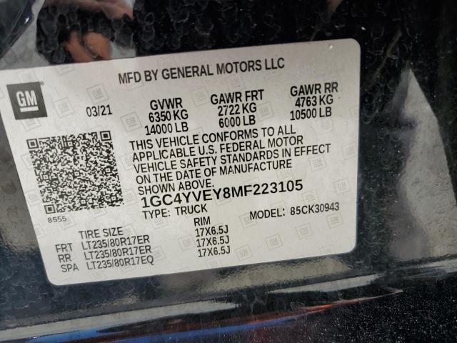 2021 CHEVROLET SILVERADO - 1GC4YVEY8MF223105