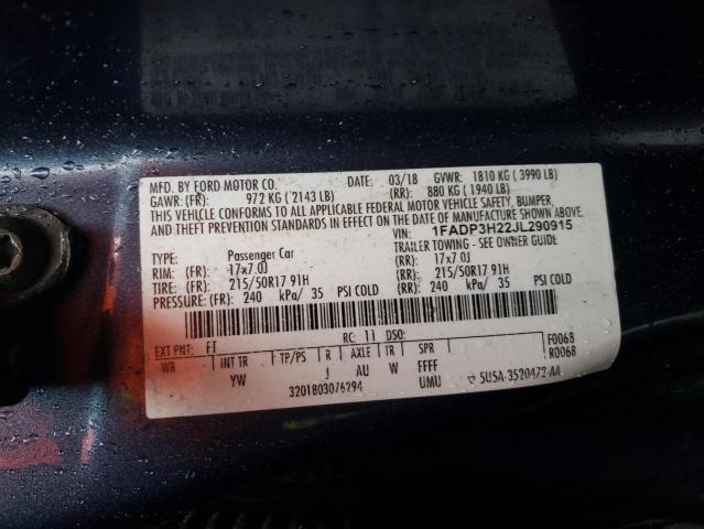 2018 FORD FOCUS SEL - 1FADP3H22JL290915