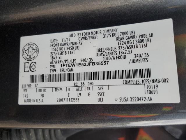 2018 FORD F150 SUPER - 1FTEW1E52JFB35557