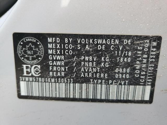 2019 VOLKSWAGEN JETTA HIGH 3VWW57BU1KM130533