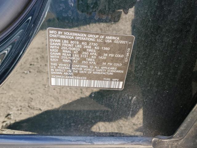 2021 VOLKSWAGEN ATLAS SE 1V2RR2CAXMC566439
