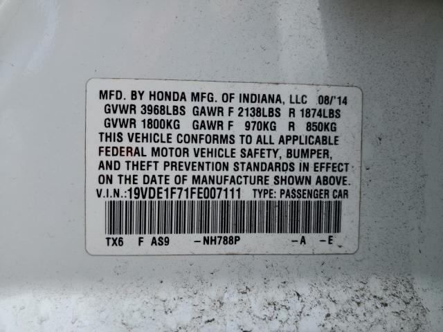 2015 ACURA ILX 20 TEC 19VDE1F71FE007111