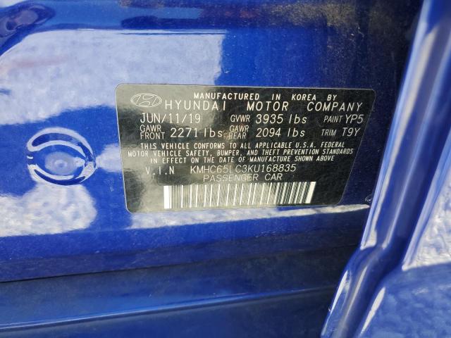 2019 HYUNDAI IONIQ BLUE - KMHC65LC3KU168835