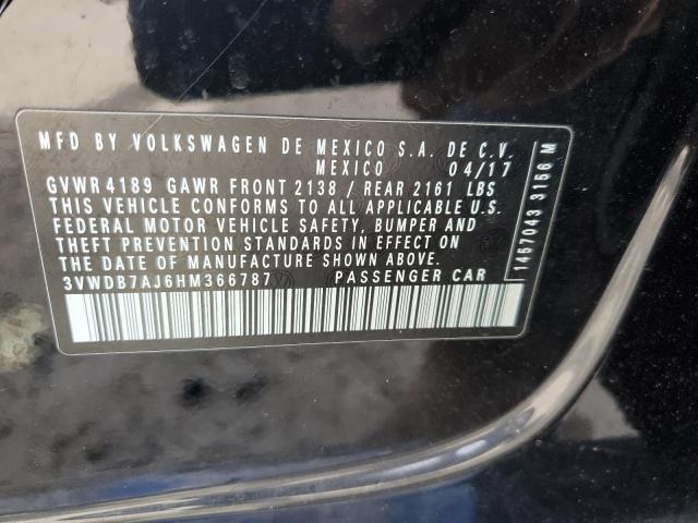 2017 VOLKSWAGEN JETTA SE - 3VWDB7AJ6HM366787