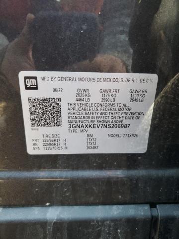 2022 CHEVROLET EQUINOX LT - 3GNAXKEV7NS206987