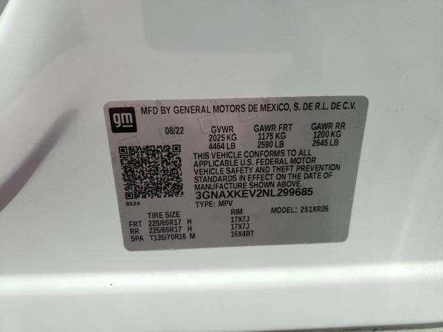 2022 CHEVROLET EQUINOX LT - 3GNAXKEV2NL299685