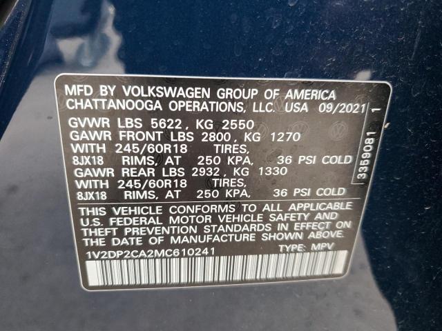 2021 VOLKSWAGEN ATLAS SE - 1V2DP2CA2MC610241