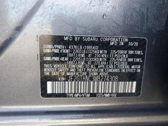 2021 SUBARU CROSSTREK - JF2GTHNC3M8274308