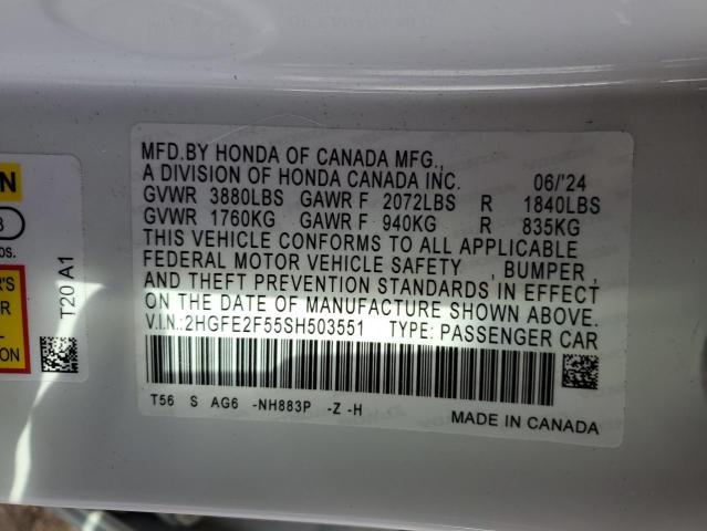 2025 HONDA CIVIC SPOR 2HGFE2F55SH503551
