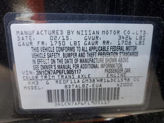 2015 NISSAN VERSA S - 3N1CN7AP6FL905117