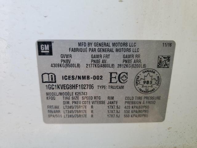 2017 CHEVROLET SILVERADO - 1GC1KVEG8HF102706