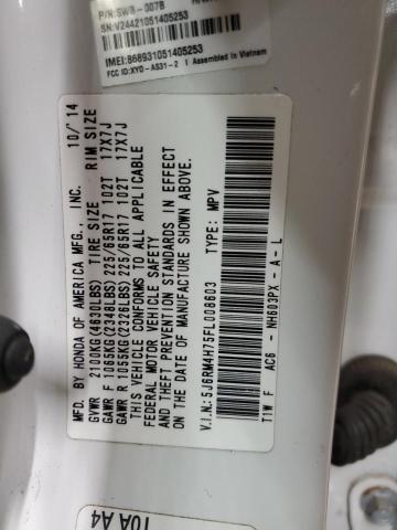 2015 HONDA CR-V EXL - 5J6RM4H75FL008603