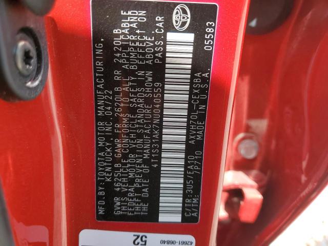 2022 TOYOTA CAMRY NIGH - 4T1S31AK7NU040559