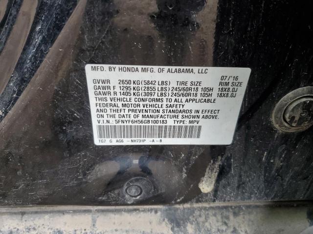 2016 HONDA PILOT EXL - 5FNYF6H56GB100183