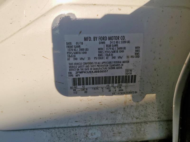 2018 FORD EDGE SEL - 2FMPK3J9XJBB58557