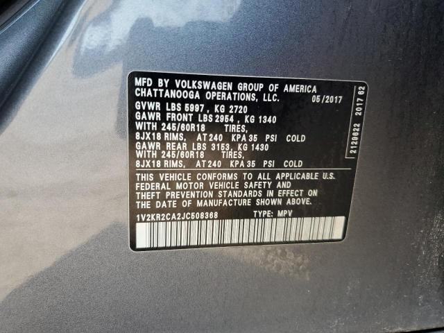 2018 VOLKSWAGEN ATLAS SE 1V2KR2CA2JC508368