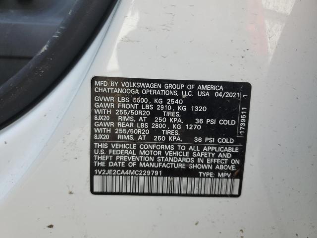 2021 VOLKSWAGEN ATLAS CROS - 1V2JE2CA4MC229791
