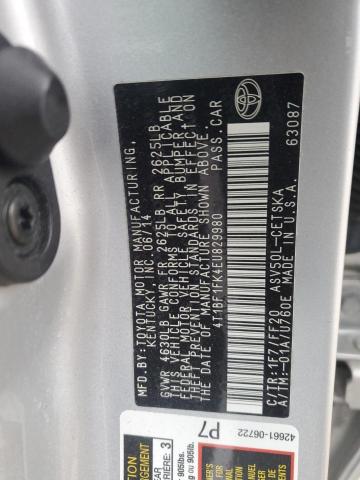 2014 TOYOTA CAMRY L - 4T1BF1FK4EU829980