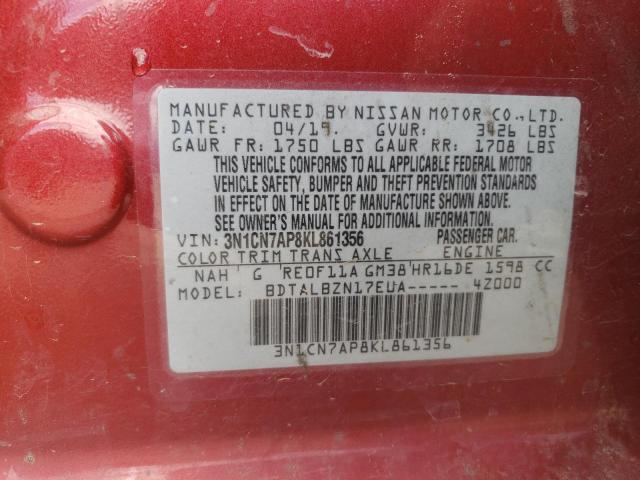 2019 NISSAN VERSA S - 3N1CN7AP8KL861356
