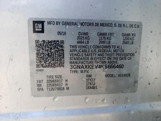 2019 CHEVROLET EQUINOX LT - 3GNAXKEV4KS666460