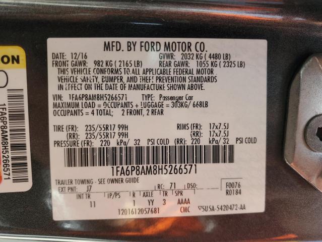 2017 FORD MUSTANG - 1FA6P8AM8H5266571