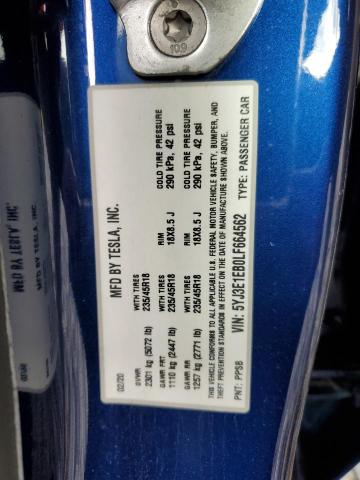 2020 TESLA MODEL 3 - 5YJ3E1EB0LF664562