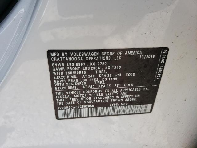 2019 VOLKSWAGEN ATLAS SE - 1V2XR2CA0KC502656